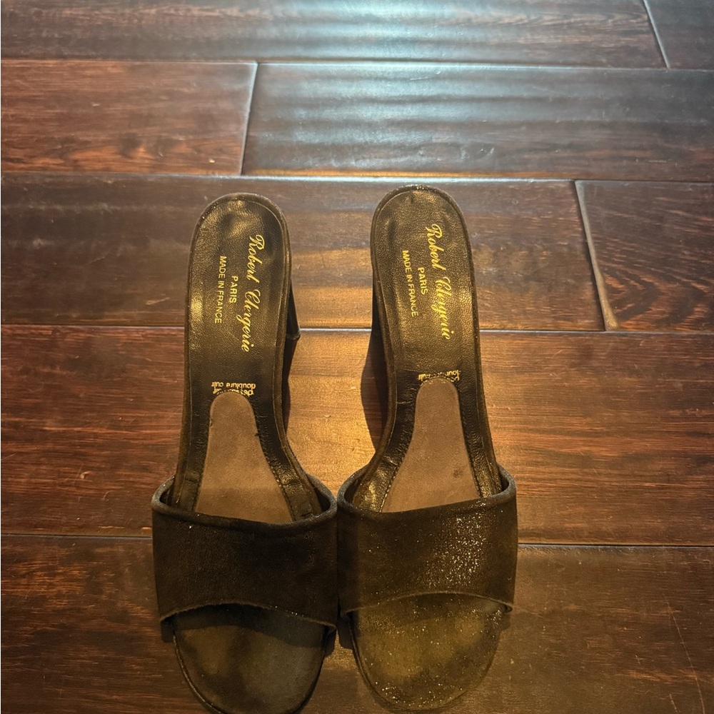 Robert Clergerie black sparkle heels